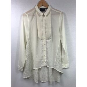 Maeve Anthropologie Pleated Polka Dot Blouse Sz 6